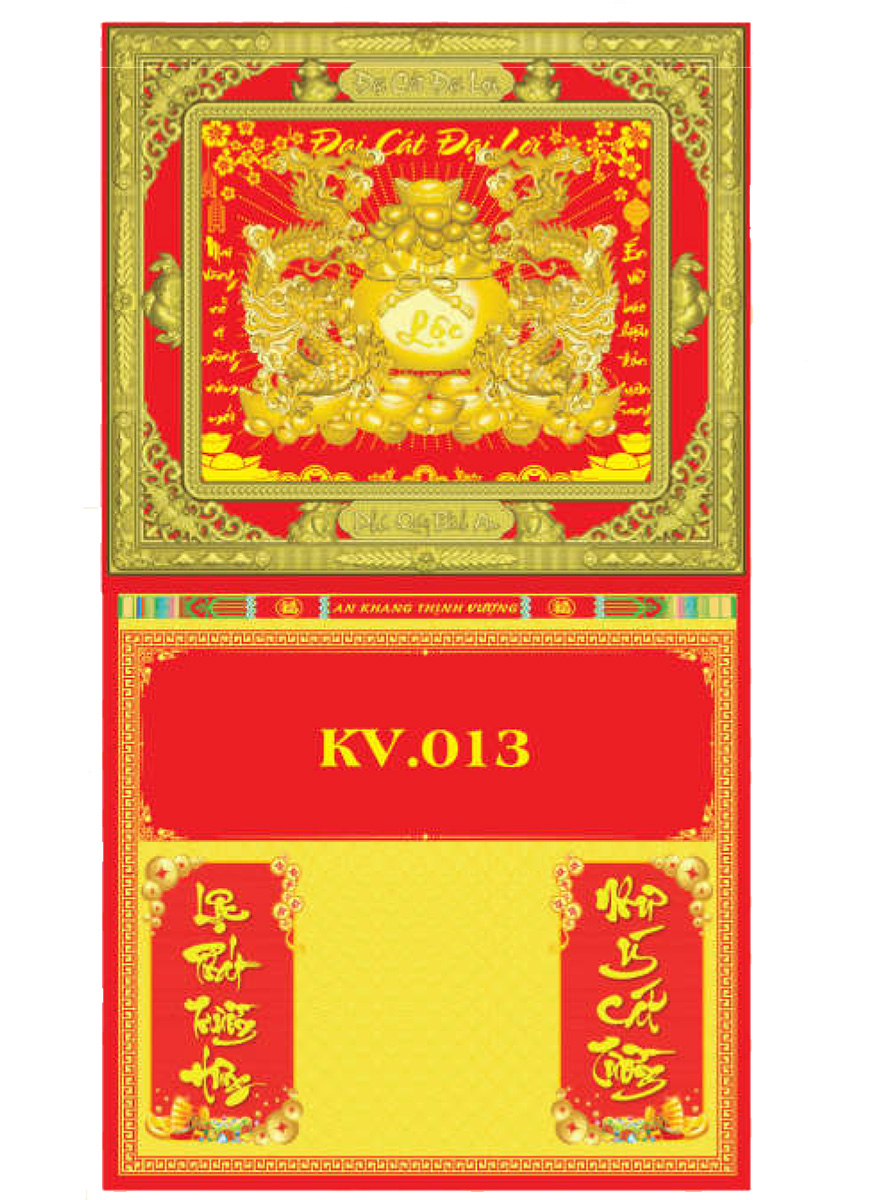 Bìa Lịch 2024 Khung Vàng Dán Nổi (40 x 72 cm) - NSKV013 - NSKV030 (18 Mẫu) 