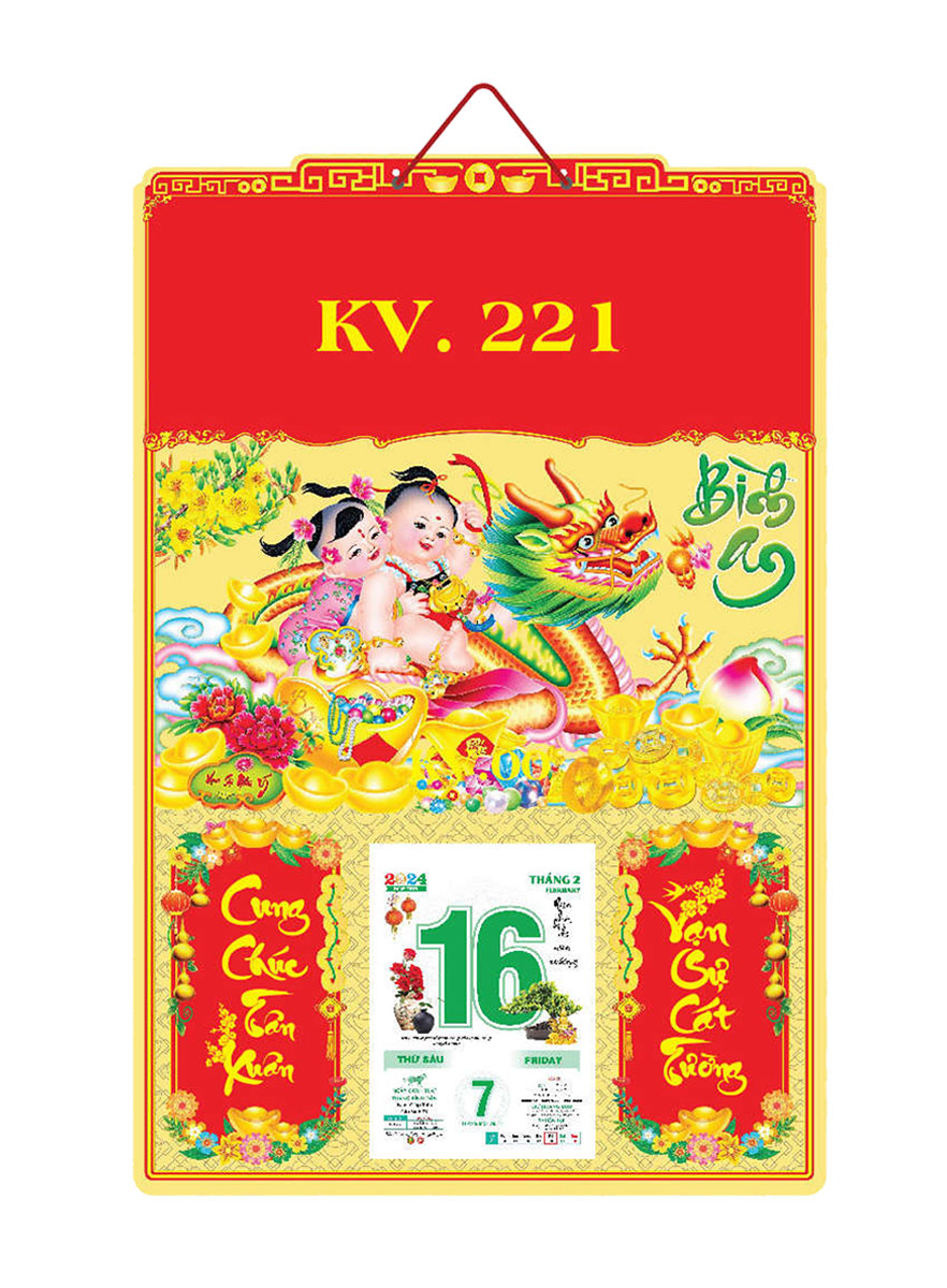 Bìa Lịch 2024 In Offset Ép Kim Gắn Bloc (40 x 60 cm) NSKV221