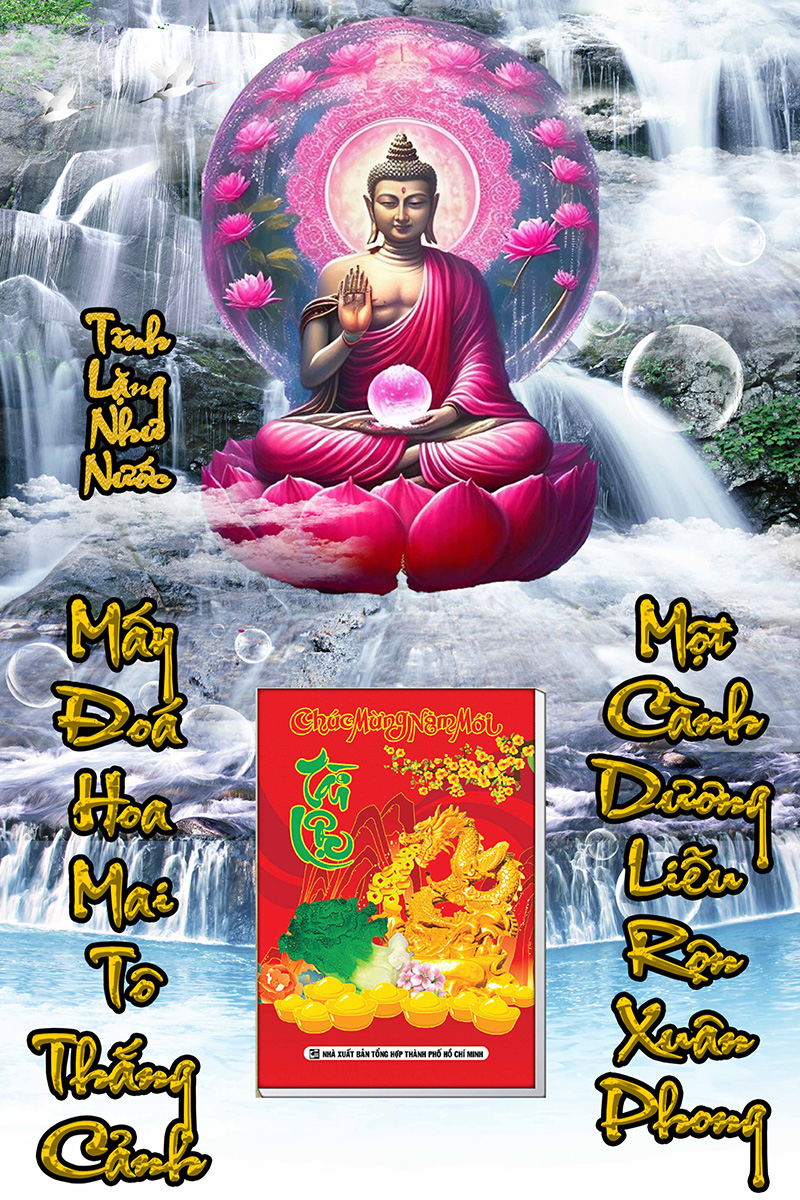Lịch Gỗ Tết 2024 Tráng Gương Treo Tường Laminate - Đức Phật - Tĩnh Lặng Như Nước (40 x 60 cm) - NS12