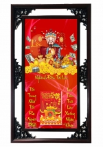Lịch Gỗ Cao Cấp 2024 Nghênh Đón Tài Lộc Khung Đôi (52 x 82 cm) - NS14