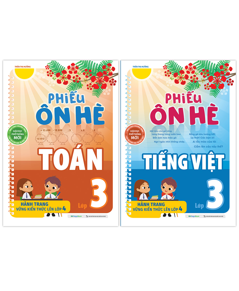 Combo Phiếu Ôn Hè Toán + Tiếng Việt Lớp 3 - Hành Trang Vững Kiến Thức Lên Lớp 4 (Bộ 2 Cuốn)