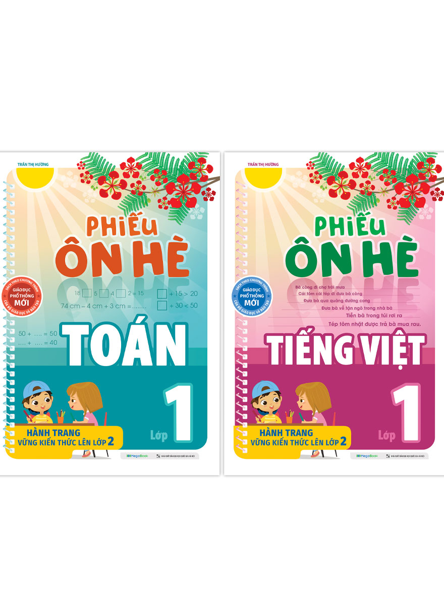 Combo Phiếu Ôn Hè Toán + Tiếng Việt Lớp 1 - Hành Trang Vững Kiến Thức Lên Lớp 2 (Bộ 2 Cuốn) 