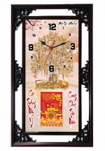 Lịch Gỗ Tết 2025 Phù Điêu Đồng Hồ - Phát Tài Phát Lộc (52 x 82 cm) - NSDH13
