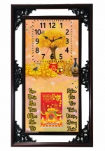 Lịch Gỗ Tết 2025 Phù Điêu Đồng Hồ - Cây Tài Lộc (52 x 82 cm) - NSDH09