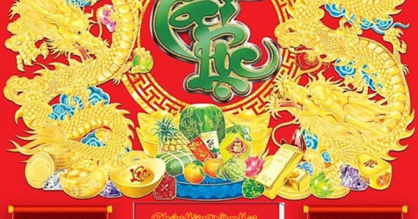 Lịch Gỗ Tết 2025 Tráng Gương Treo Tường Laminate - Tài Lộc Và Rồng Vàng (40 x 60 cm) - In Quảng Cáo Logo Theo Yêu Cầu