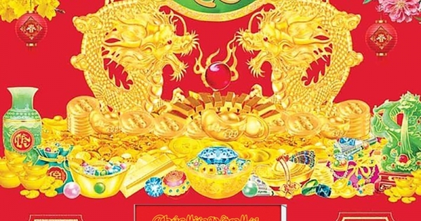 Lịch Gỗ Tết 2025 Tráng Gương Treo Tường Laminate - Phát Tài Và Rồng Vàng (40 x 60 cm) - In Quảng Cáo Logo Theo Yêu Cầu