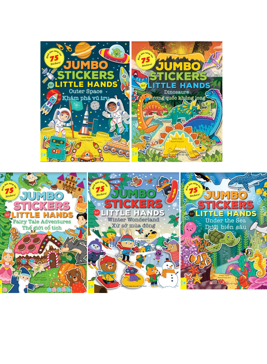 Combo Jumbo Stickers For Little Hands 1 -  75 Stickers! (ND) (Bộ 5 Cuốn)