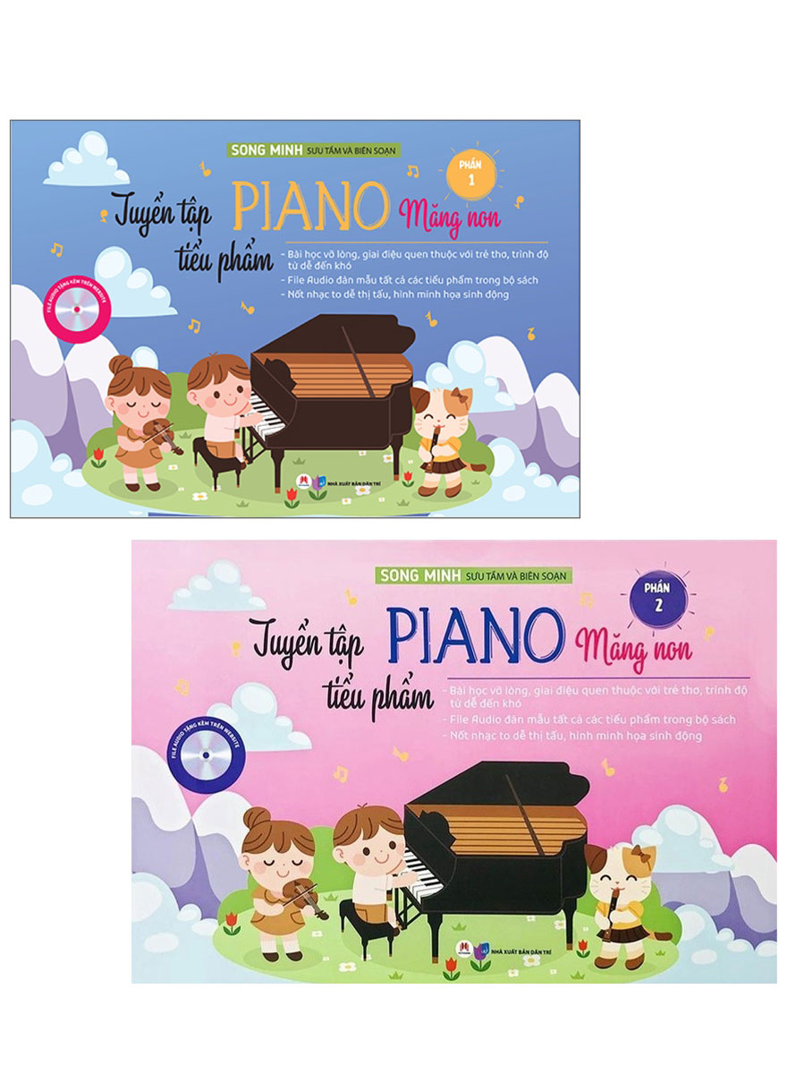 Combo Tuyển Tập Tiểu Phẩm Piano Măng Non Phần 1 + 2 (Bộ 2 Cuốn)