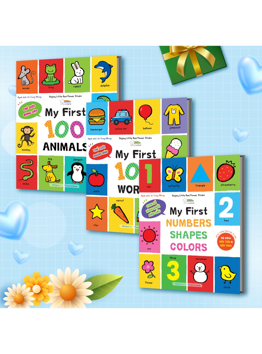Combo My First 100 Words + 100 Animals + Numbers - Shapes - Colors (Bộ 3 Cuốn)