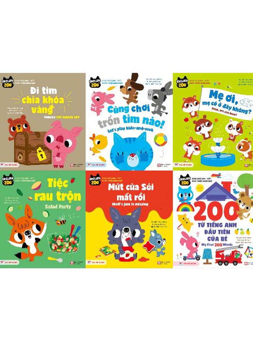 Combo 1: Sách English Zoo - Song Ngữ Anh - Việt - Phát Triển Ngôn Ngữ (Bộ 6 Cuốn)