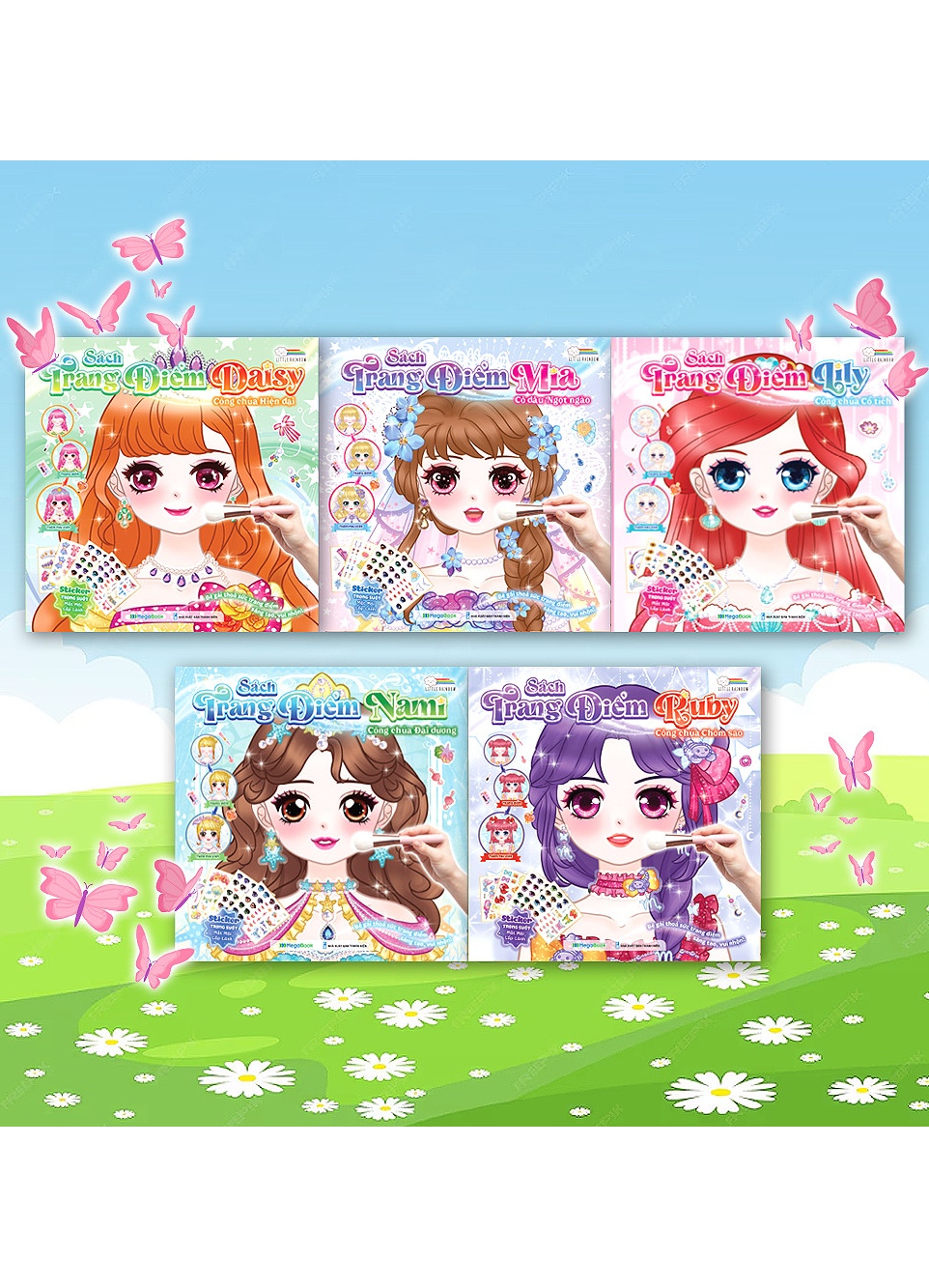 Combo Sách Trang Điểm Công Chúa Lily, Daisy, Mia, Nami, Ruby (Bộ 5 Cuốn)