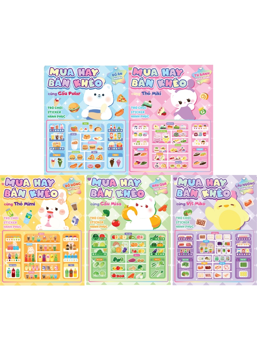 Combo Mua Hay Bán Khéo - Trò Chơi Bóc Dán Cho Bé (Bộ 5 Cuốn)
