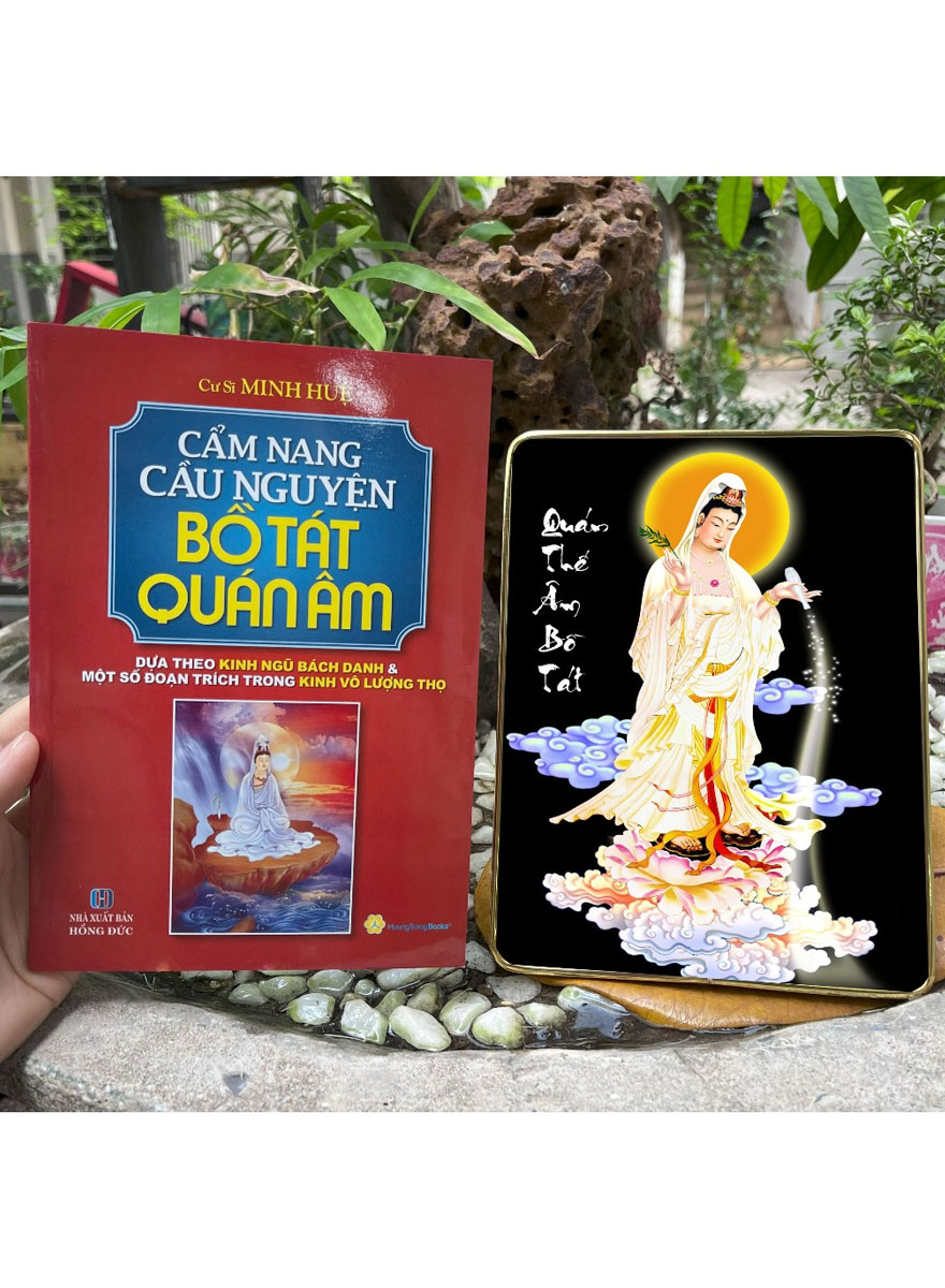 Combo Sách Cẩm Nang Cầu Nguyện Bồ Tát Quán Âm  + Tranh Để Bàn Quan Thế Âm Bồ Tát