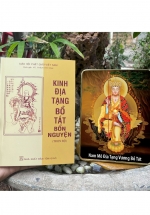 Combo Kinh Địa Tạng Bồ Tát Bổn Nguyện Trọn Bộ + Tranh Để Bàn Hoa Sen