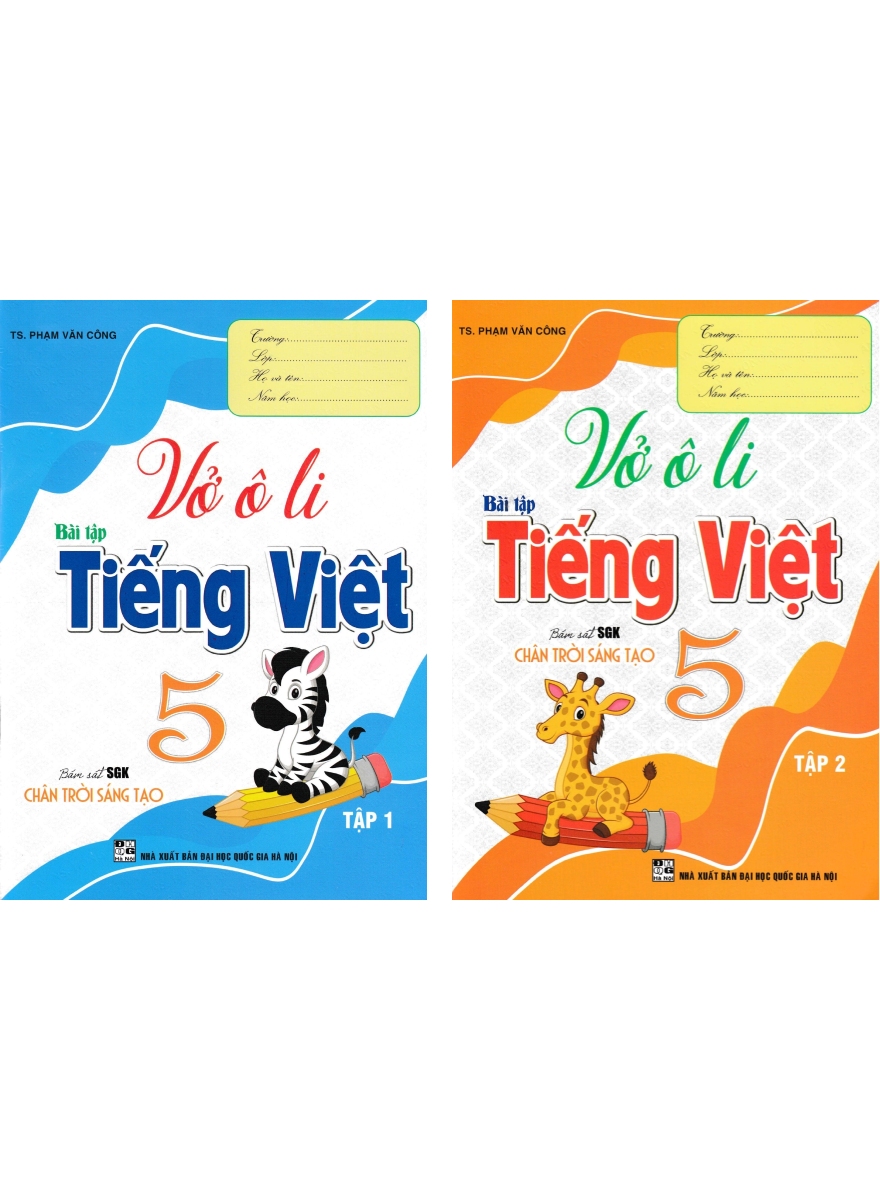Combo Vở Ô Li Bài Tập Tiếng Việt 5 - Tập 1 + 2 (Bám Sát Sgk Chân Trời Sáng Tạo) (Bộ 2 Cuốn)