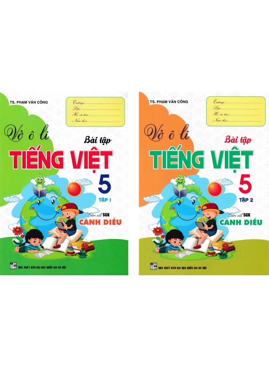 Combo Vở Ô Li Bài Tập Tiếng Việt 5 - Tập 1 + 2 (Bám Sát Sgk Cánh Diều) (Bộ 2 Cuốn)