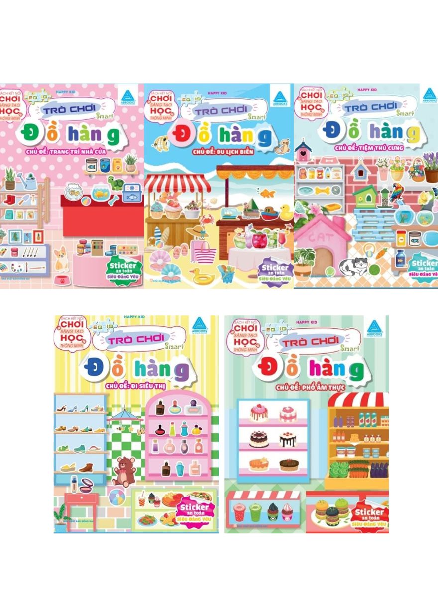 Combo Sách Kết Nối Chơi Sáng Tạo Học Thông Minh - Trò Chơi Đồ Hàng Nhiều Chủ Đề (Bộ 5 Cuốn)