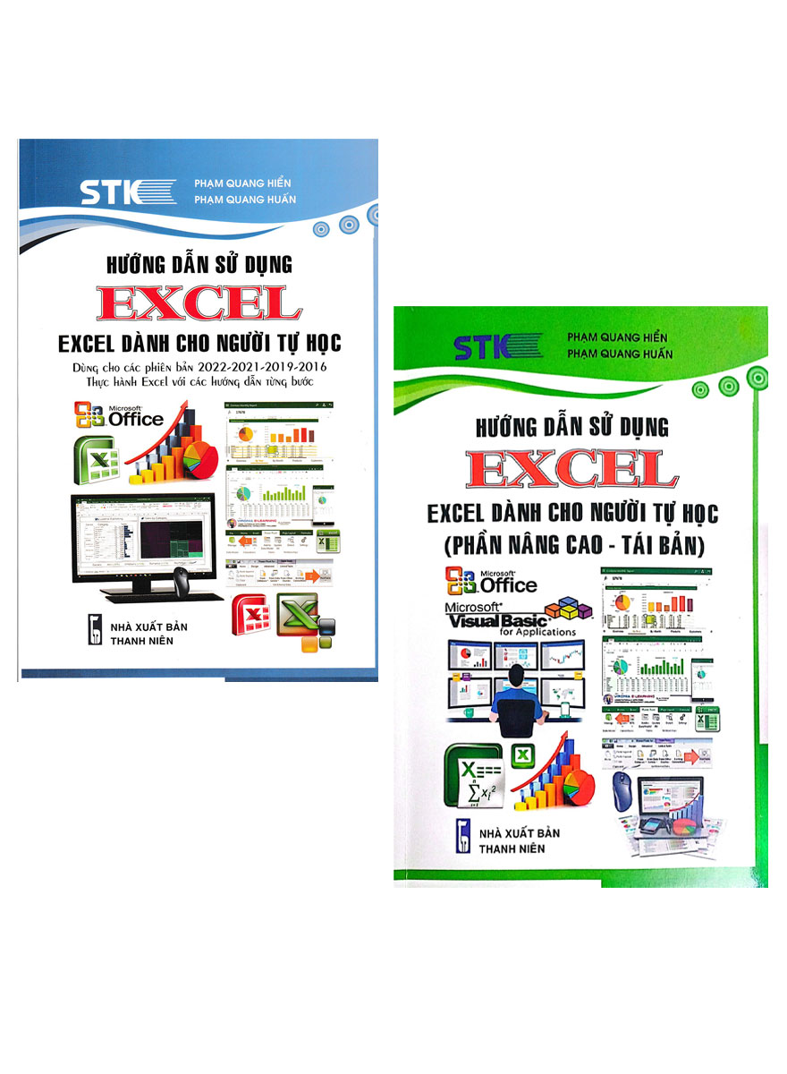 Combo Hướng Dẫn Sử Dụng Excel - Excel Dành Cho Người Tự Học: Hướng Dẫn Từng Bước + Nâng Cao (Bộ 2 Cuốn)
