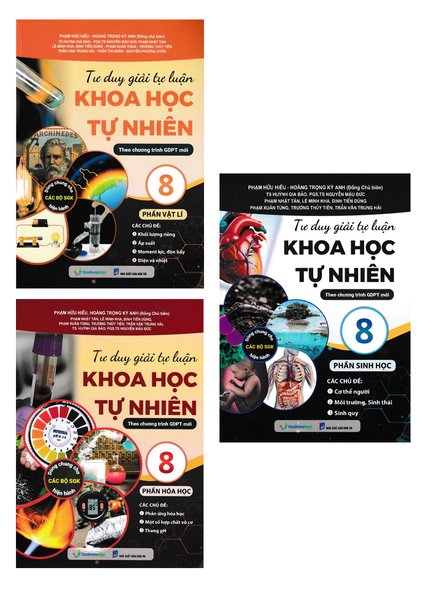 Combo Tư Duy Giải Tự Luận - Khoa Học Tự Nhiên 8: Lý - Hóa - Sinh (Bộ 3 Cuốn)