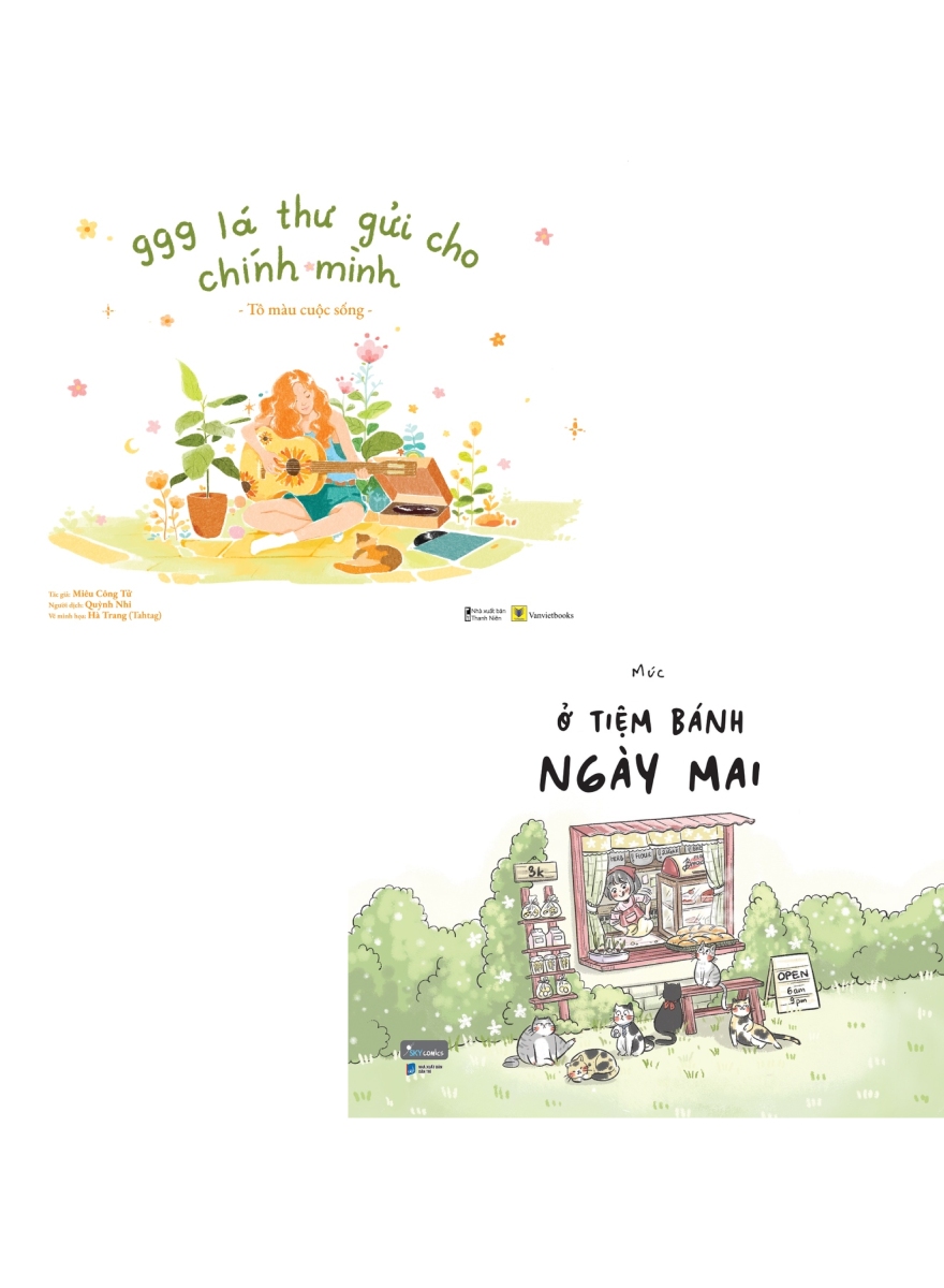 Sách Tô Màu Chữa Lành - Combo Ở Tiệm Bánh Ngày Mai + 999 Lá Thư Gửi Cho Chính Mình - Tô Màu Cuộc Sống (Bộ 2 Cuốn)