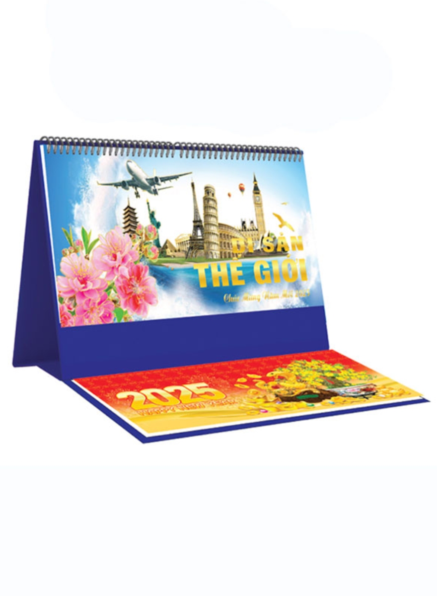 Lịch Để Bàn Ngang 2025 Có Note (25 X 12 Cm) - Di Sản Thế Giới - Nskv277B