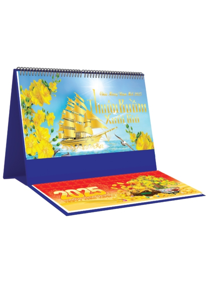 Lịch Để Bàn Ngang 2025 Có Note (25 X 12 Cm) - Thuận Buồm Xuôi Gió - Nskv276B