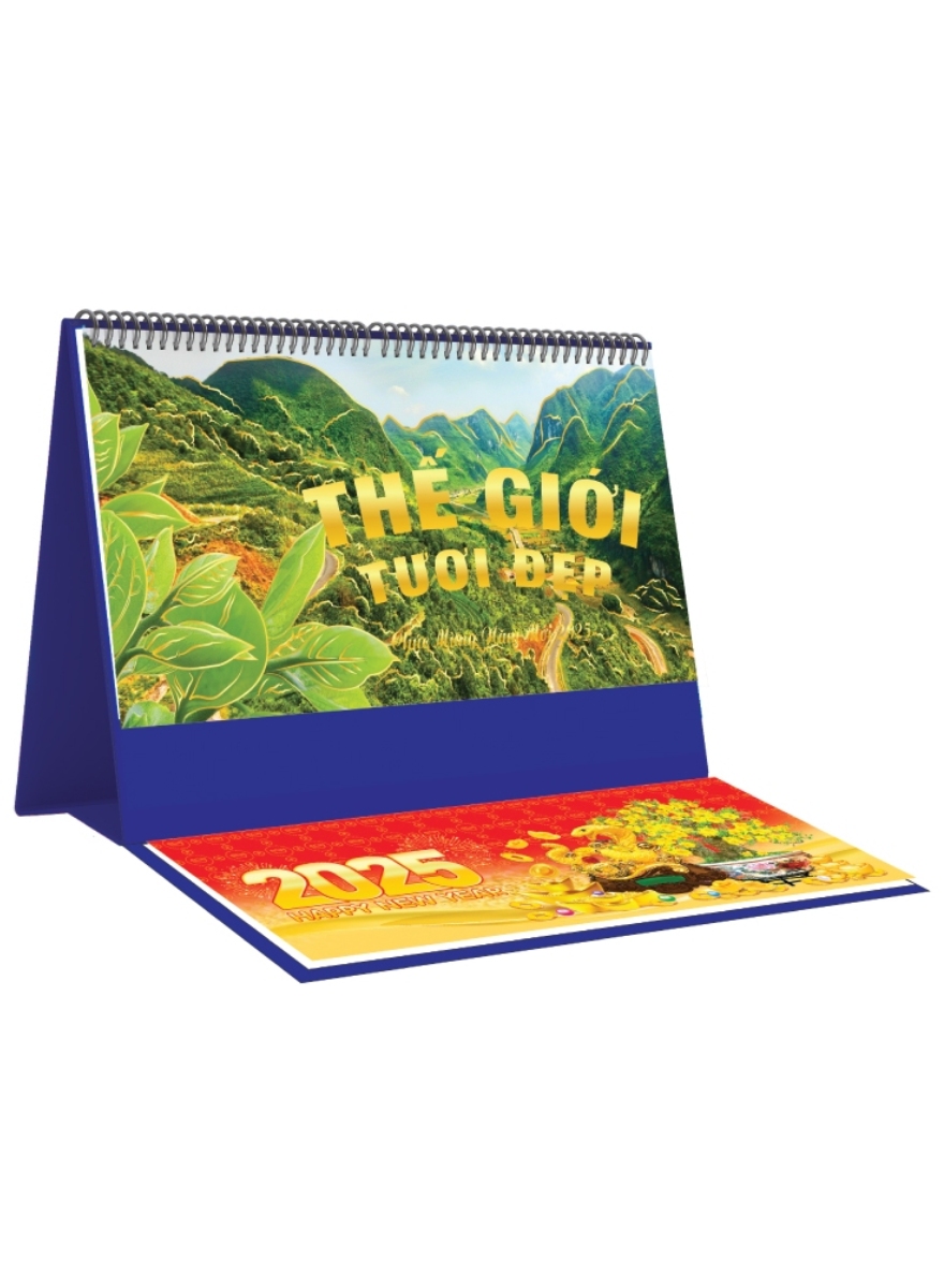 Lịch Để Bàn Ngang 2025 Có Note (25 X 12 Cm) - Thế Giới Tươi Đẹp - Nskv275B 