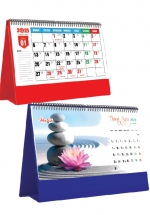 Lịch Để Bàn Ngang 2025 (25 x 12 cm) - Hoa Và Đá - NSKV271A (Chọn Đế Đỏ, Xanh Theo Yêu Cầu) 