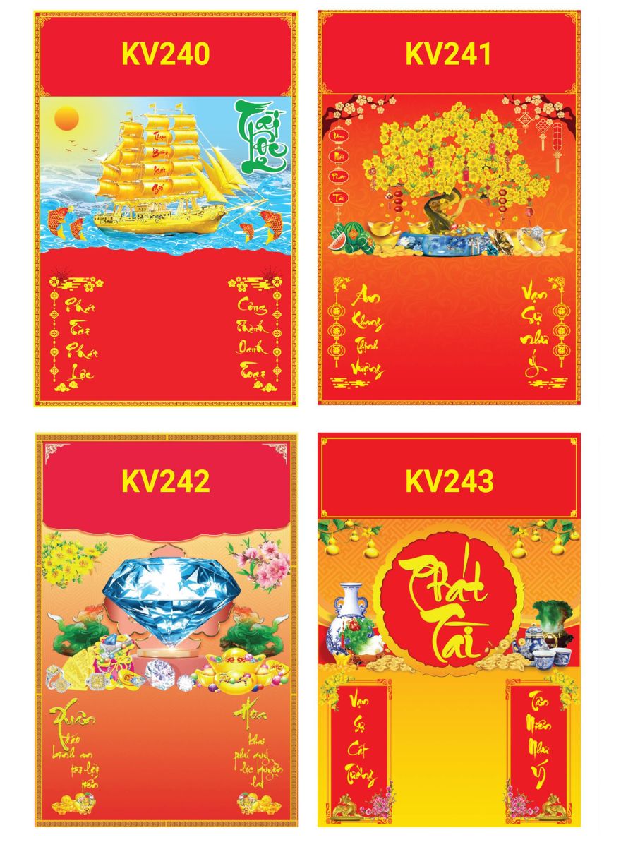 4 Mẫu Bìa Lịch 2025 In Metalize Gắn Bloc (40 X 60 Cm) - Nskv240 - Nskv243