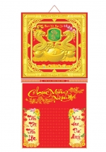 18 Mẫu Bìa Lịch 2025 Khung Vàng Dán Nổi (35 x 72 cm) - NSKV123 - NSKV140