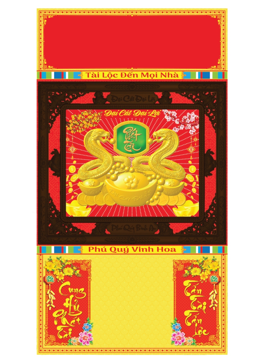 18 Mẫu Bìa Lịch 3 Gấp 2025 Khung Nâu Dán Nổi (40 X 73 Cm) - Nskv105 - Nskv122 