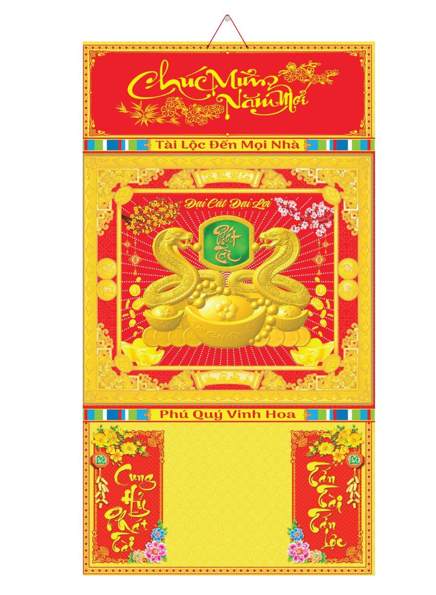 18 Mẫu Bìa Lịch 3 Gấp 2025 Khung Vàng Dán Nổi (40 X 73 Cm) - Nskv087 - Nskv104