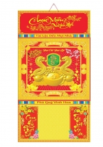 18 Mẫu Bìa Lịch 3 Gấp 2025 Khung Vàng Dán Nổi (40 x 73 cm) - NSKV087 - NSKV104