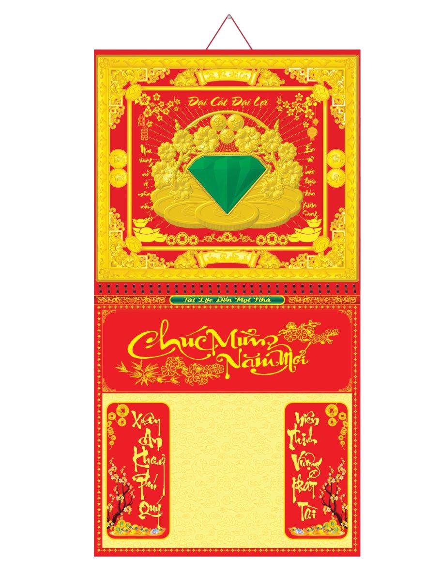 18 Mẫu Bìa Lịch 2025 Lò Xo Khung Vàng Dán Nổi (40 x 77 cm) - NSKV051 - NSKV068