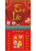 Lịch Gỗ Treo Tường Laminate Tráng Gương 2025 (40 x 80 cm) Bọc Viền Cao Cấp - Tài Lộc (NS11)