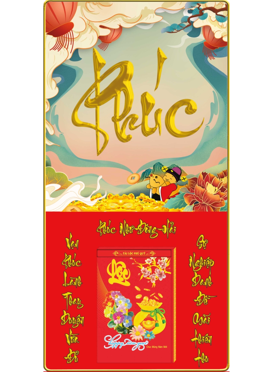 Lịch Gỗ Treo Tường Laminate Tráng Gương 2025 (40 x 80 cm) Bọc Viền Cao Cấp - Phúc (NS10)