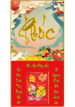 Lịch Gỗ Treo Tường Laminate Tráng Gương 2025 (40 x 80 cm) Bọc Viền Cao Cấp - Phúc (NS10) 