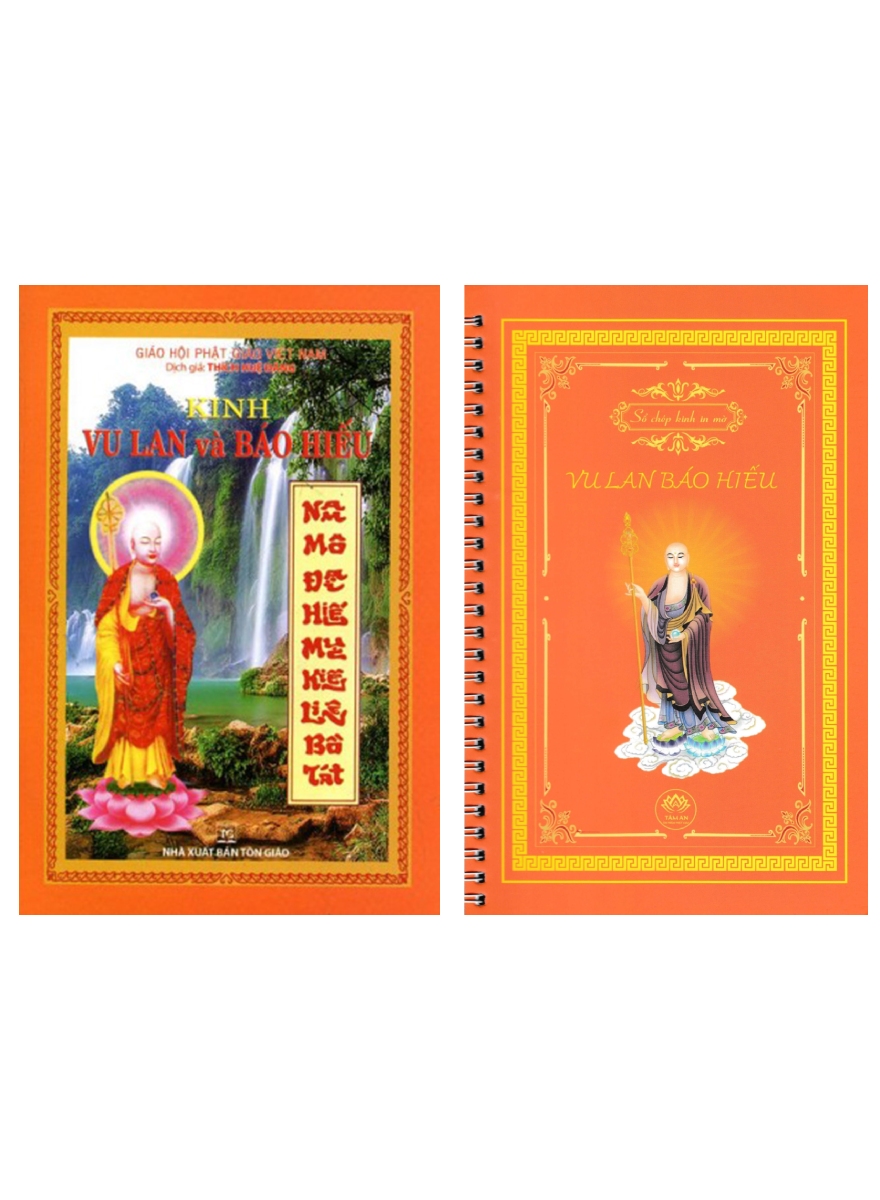 Combo Kinh Vu Lan Và Báo Hiếu + Sổ Chép Kinh In Mờ - Vu Lan Báo Hiếu (Bộ 2 Cuốn)
