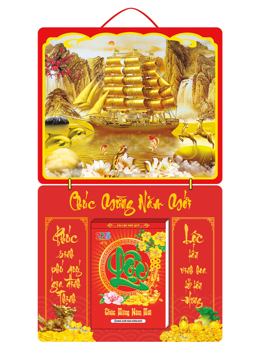 Bìa Lịch Treo Tường Laminate Tráng Gương 2025 (40 X 68 Cm) - Thuận Buồm Xuôi Gió - Ns13