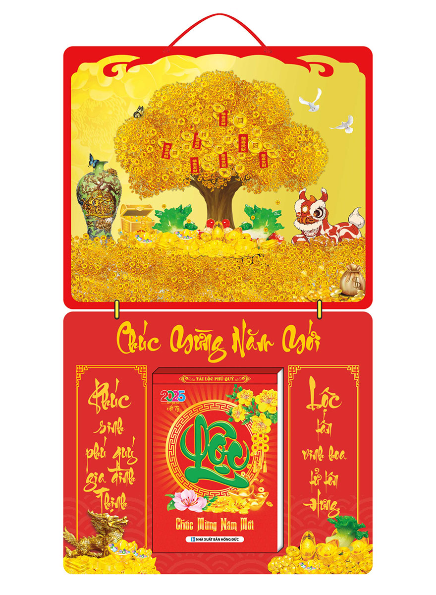 Bìa Lịch Treo Tường Laminate Tráng Gương 2025 (40 X 68 Cm) - Cây Kim Tiền - Ns09