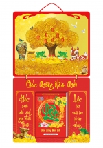 Bìa Lịch Treo Tường Laminate Tráng Gương 2025 (40 x 68 cm) - Cây Kim Tiền - NS09