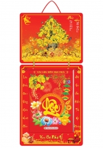 Lịch Bloc 2025 (25 x 35 cm) Siêu Đại - Cây Mai Trọn Bộ Đầu Treo Laminate 