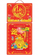 Lịch Bloc 2025 (30 x 40 cm) Siêu Đại - Chữ Lộc Trọn Bộ Đầu Treo Laminate 