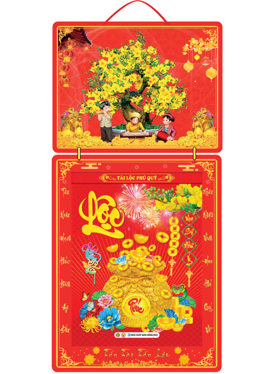 Lịch Bloc 2025 (30 x 40 cm) Siêu Đại - Cây Mai Trọn Bộ Đầu Treo Laminate