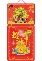 Lịch Bloc 2025 (30 x 40 cm) Siêu Đại - Cây Mai Trọn Bộ Đầu Treo Laminate 