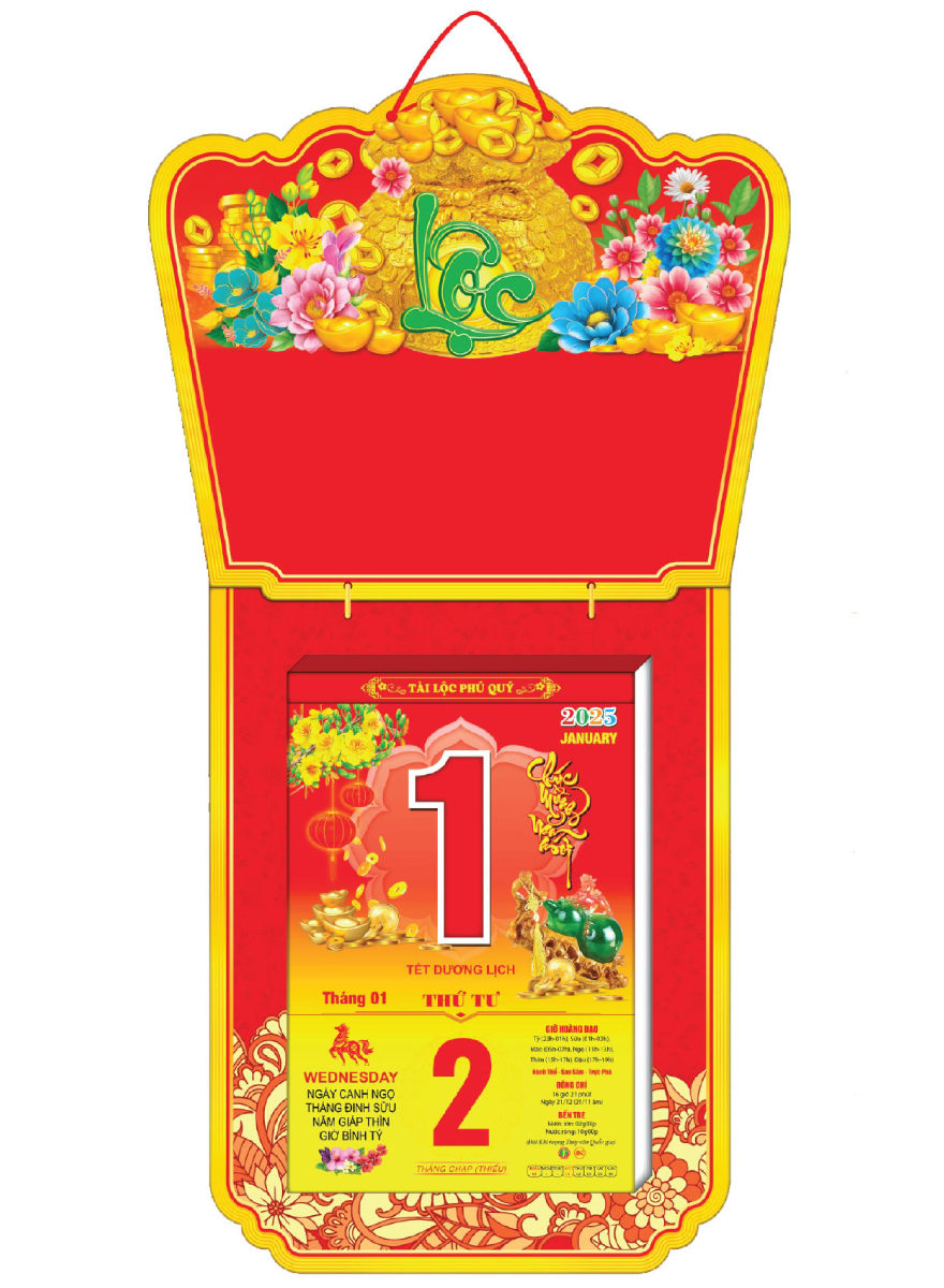Lịch Bloc Siêu Đại 2025 (20 X 30 Cm) - Hoa Và Phong Thủy - Nskv04