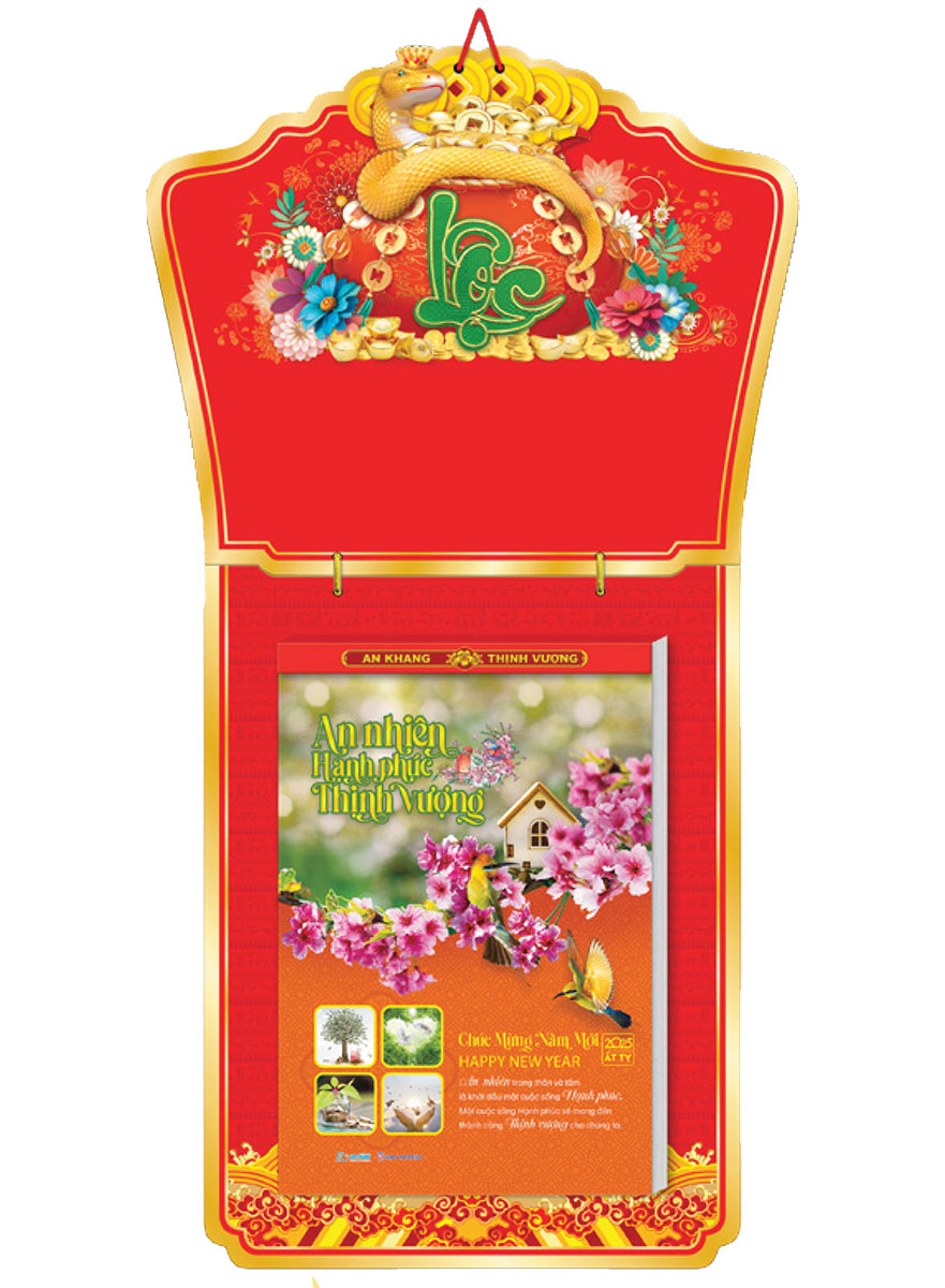 Lịch Bloc Siêu Đại 2025 (25 X 35 Cm) - An Nhiên Hạnh Phúc Thịnh Vượng - Nsah06