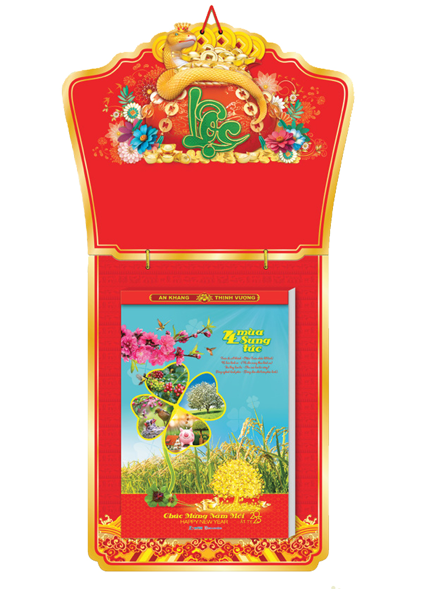 Lịch Bloc Cực Đại 2025 (29 X 41 Cm) - 4 Mùa Sung Túc - Nsah03