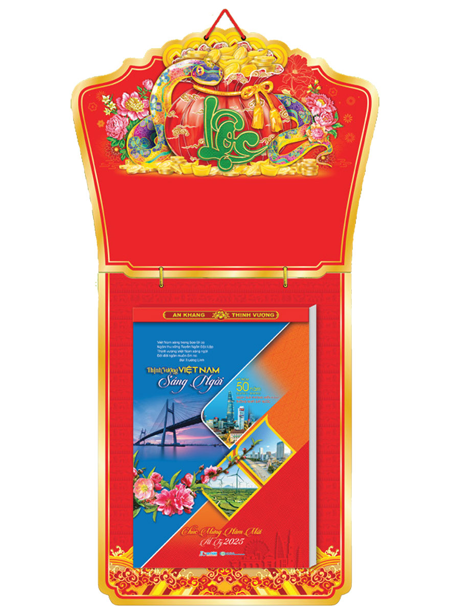 Lịch Bloc Cực Đại Trọn Bộ 2025 (29 X 41 Cm) - Thịnh Vượng Việt Nam Sáng Ngời - Nsah02