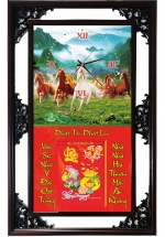 Lịch Gỗ Tết 2025 Phù Điêu Đồng Hồ - Mã Đáo Thành Công (52 x 82 cm) - NSDH03